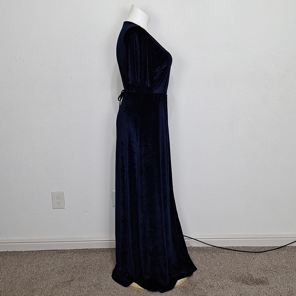 Baltic Born Navy Blue Meghan Velvet Whimsigoth Witchy Wrap Maxi Dress Size XXXL - Picture 5 of 14